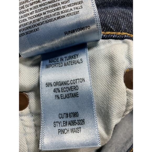 Agolde 'Pinch' Blue Waist High Rise Kick Flare Denim Jean Size 24 - Picture 5 of 5